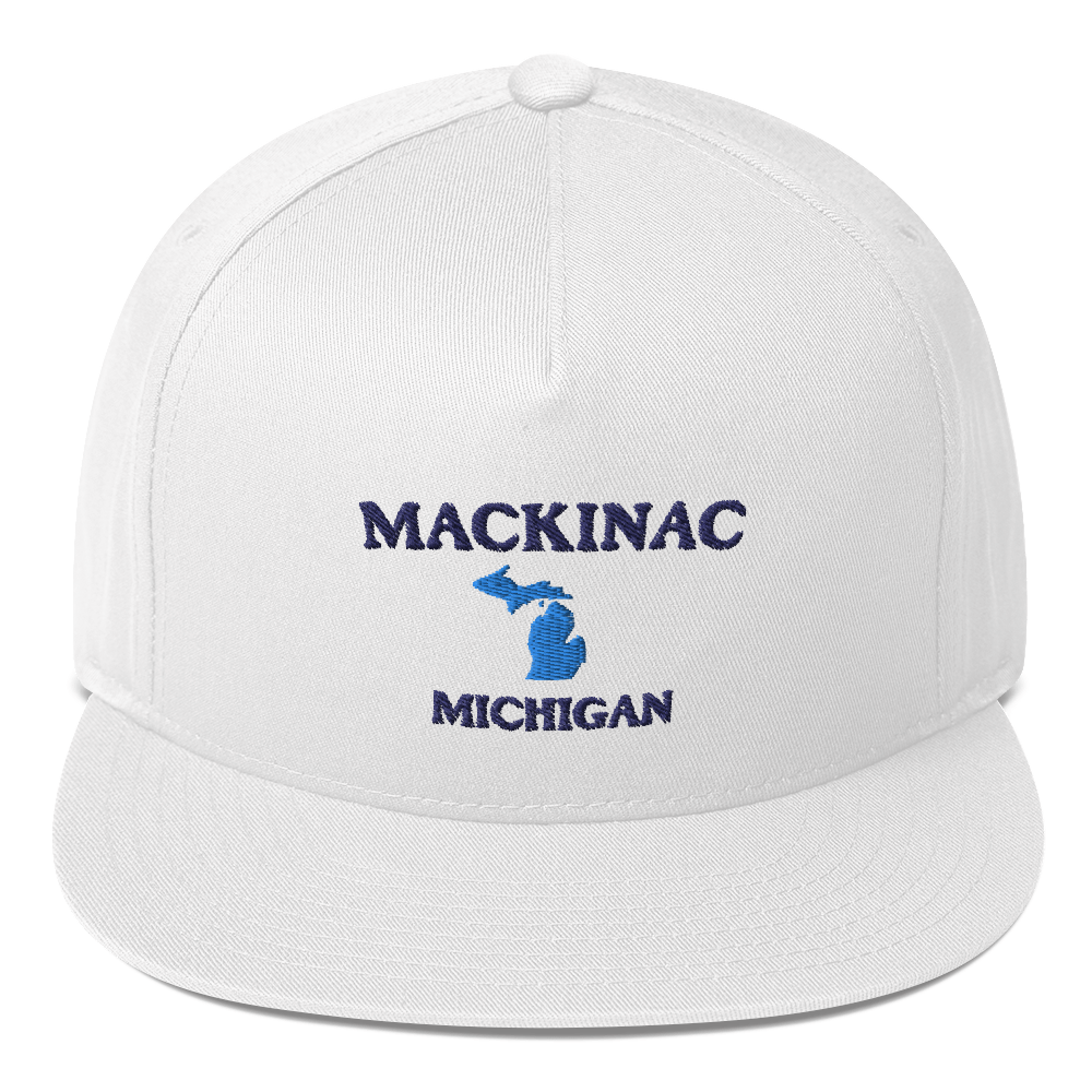 'Mackinac Michigan' Flat Bill Snapback (w/ Michigan Outline)