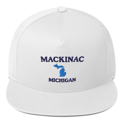 'Mackinac Michigan' Flat Bill Snapback (w/ Michigan Outline)