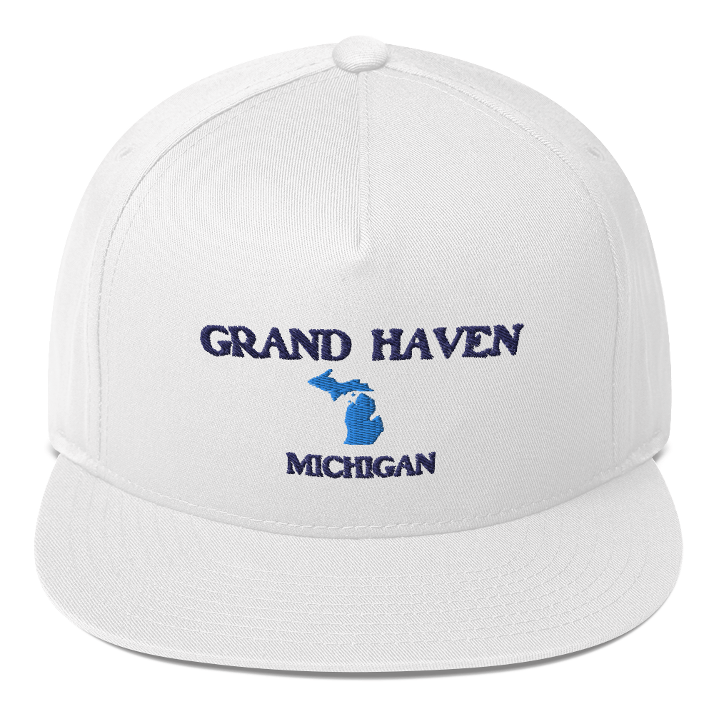 'Grand Haven' Flat Bill Snapback (w/ Michigan Outline)