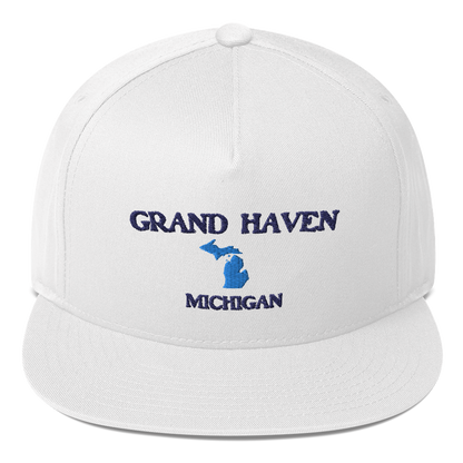 'Grand Haven' Flat Bill Snapback (w/ Michigan Outline)
