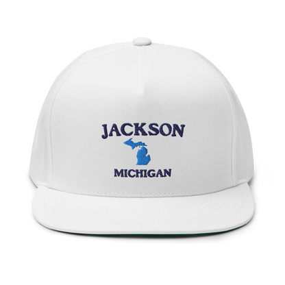 'Jackson Michigan' Flat Bill Snapback (w/ Michigan Outline)