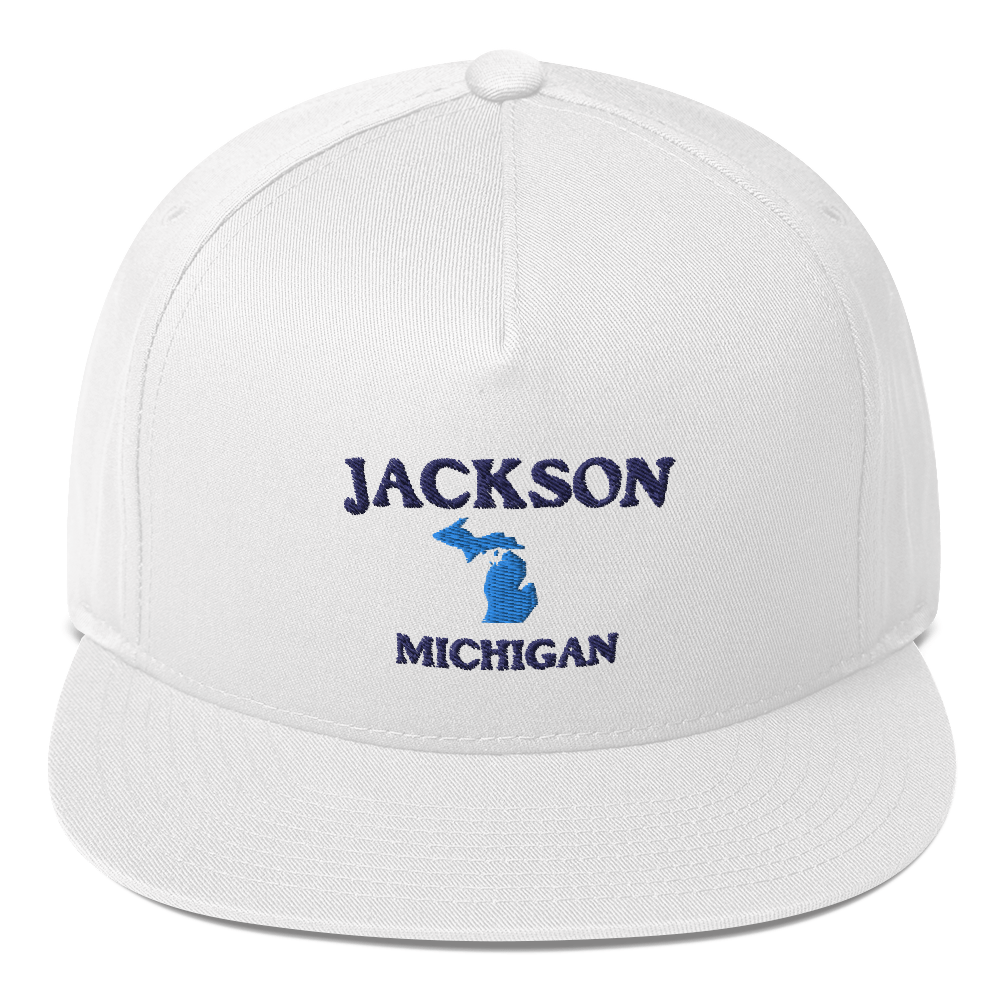 'Jackson Michigan' Flat Bill Snapback (w/ Michigan Outline)