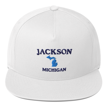 'Jackson Michigan' Flat Bill Snapback (w/ Michigan Outline)