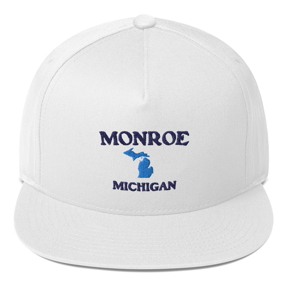 'Monroe Michigan' Flat Bill Snapback (w/ Michigan Outline)