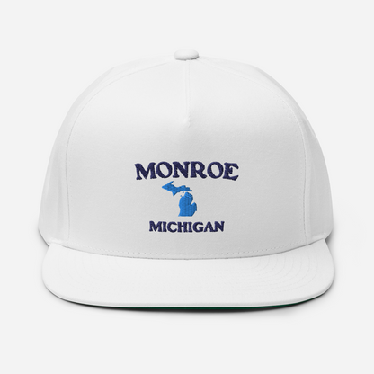 'Monroe Michigan' Flat Bill Snapback (w/ Michigan Outline)