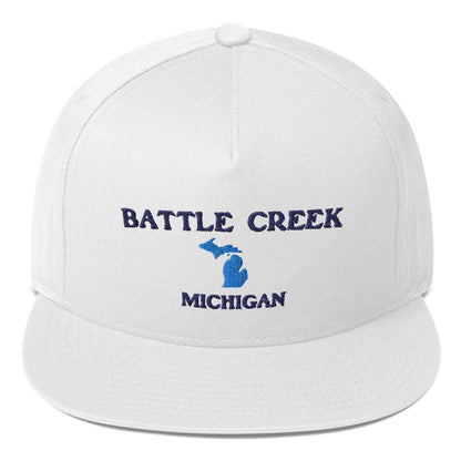 'Battle Creek Michigan' Flat Bill Snapback (w/ Michigan Outline)