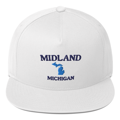 'Midland Michigan' Flat Bill Snapback (w/ Michigan Outline)