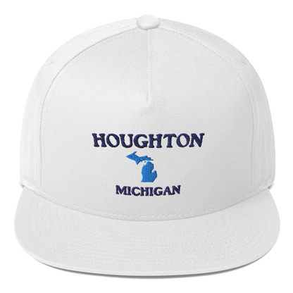 'Houghton Michigan' Flat Bill Snapback (w/ Michigan Outline)