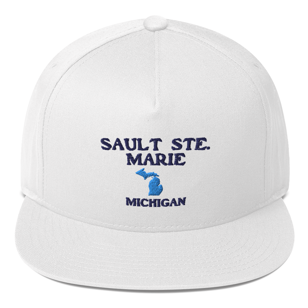 'Sault Ste. Marie' Flat Bill Snapback (w/ Michigan Outline)