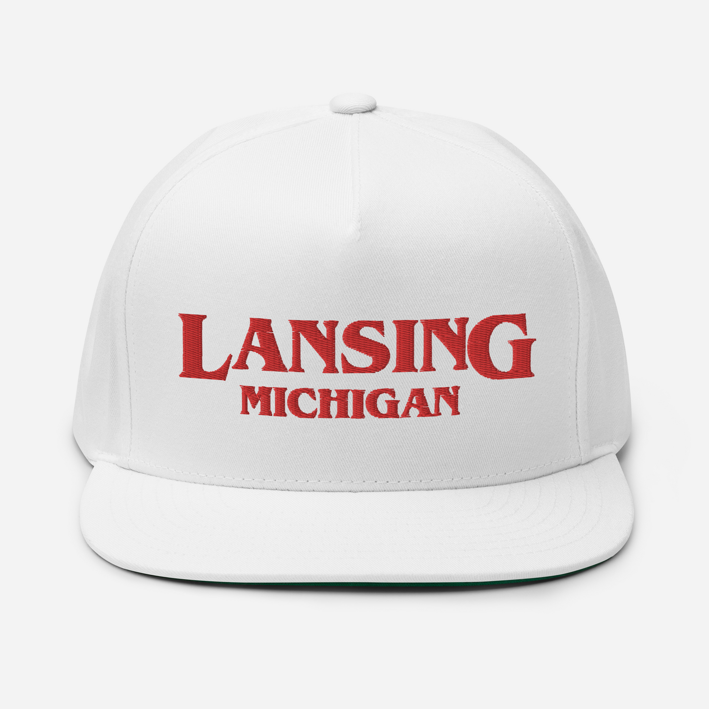 'Lansing Michigan' Flat Bill Snapback (1980s Drama Parody)