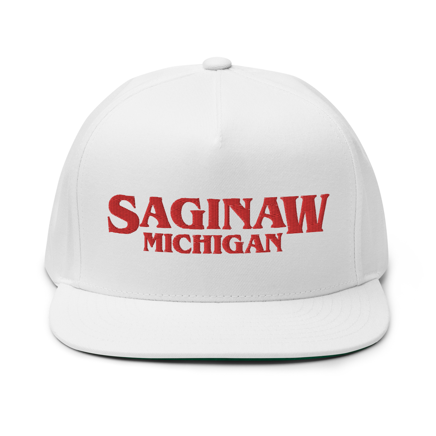 'Saginaw Michigan' Flat Bill Snapback (1980s Drama Parody)