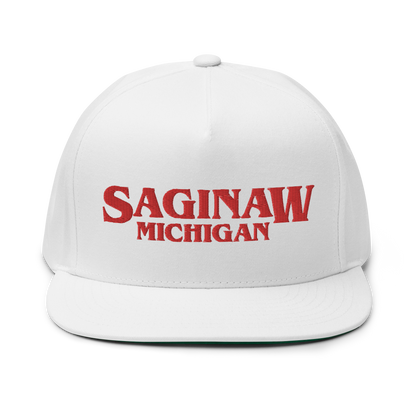 'Saginaw Michigan' Flat Bill Snapback (1980s Drama Parody)