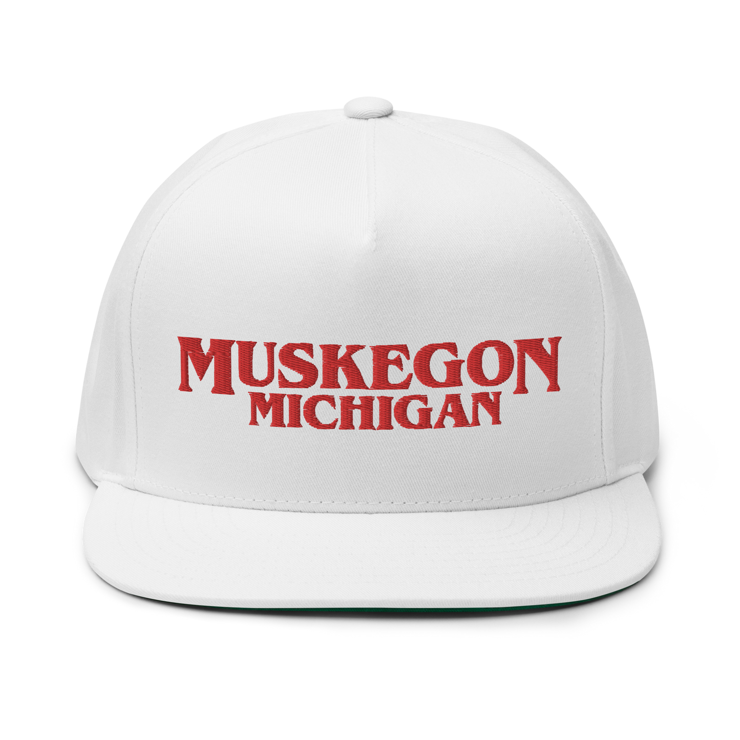 'Muskegon Michigan' Flat Bill Snapback (1980s Drama Parody)