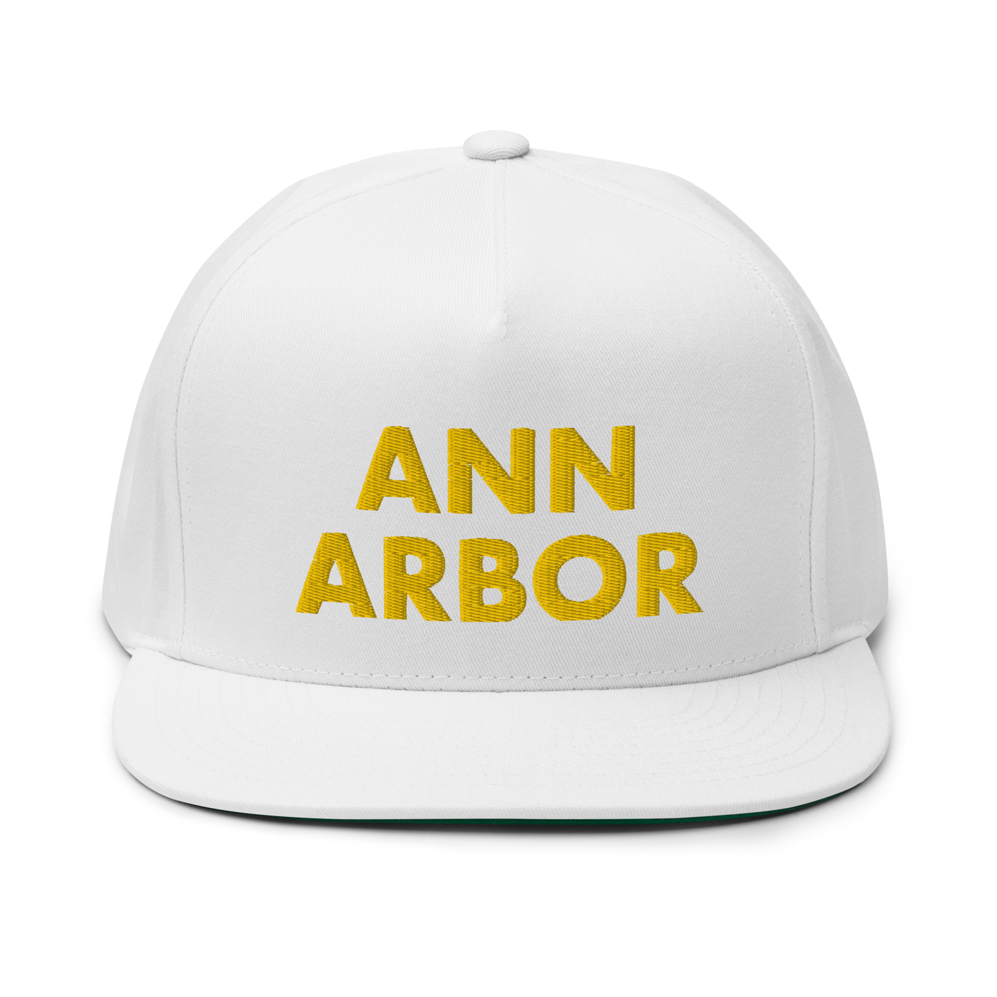 'Ann Arbor' Flat Bill Snapback | Gold Embroidery