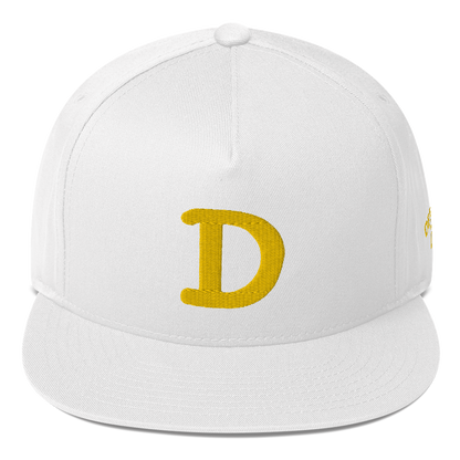 Detroit 'Old French D' Flat Bill Snapback (w/ Side Design) | Gold Embroidery