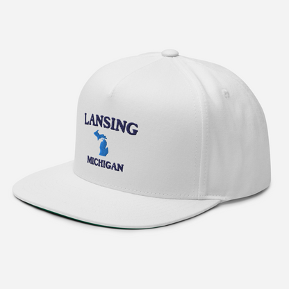 'Lansing Michigan' Flat Bill Snapback (w/ Michigan Outline)