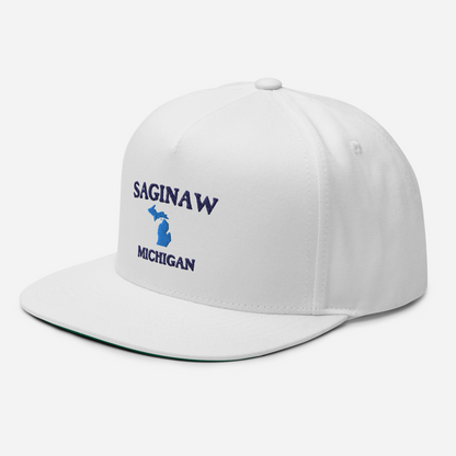 'Saginaw Michigan' Flat Bill Snapback (w/ Michigan Outline)