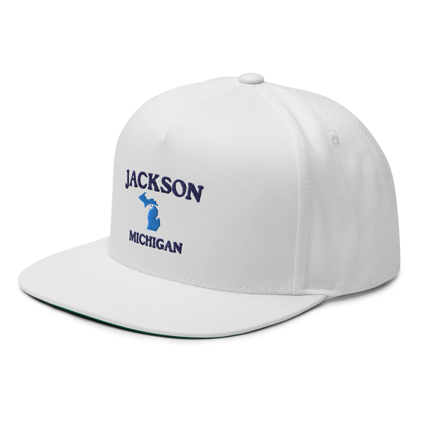 'Jackson Michigan' Flat Bill Snapback (w/ Michigan Outline)