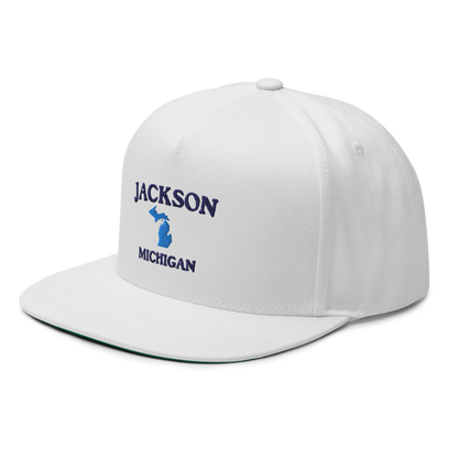 'Jackson Michigan' Flat Bill Snapback (w/ Michigan Outline)