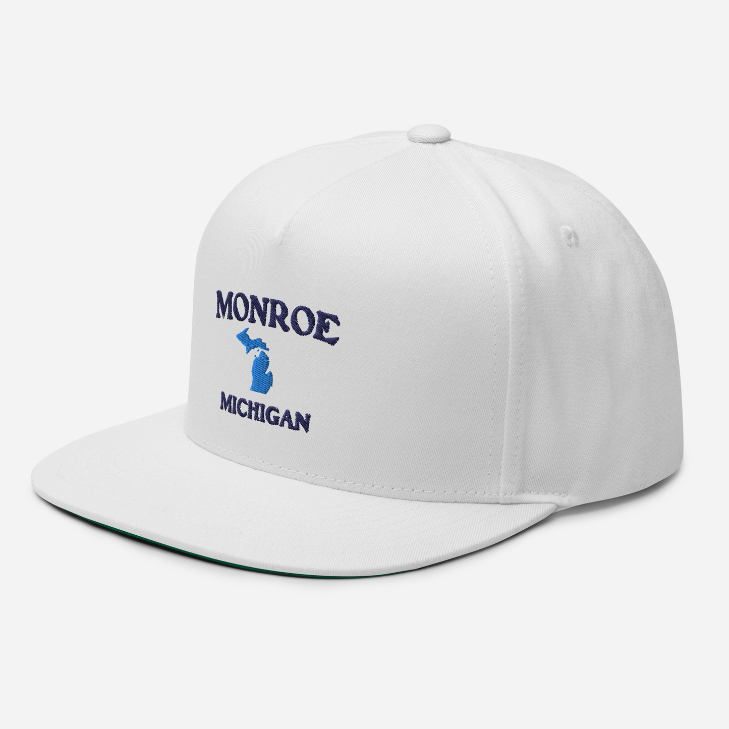 'Monroe Michigan' Flat Bill Snapback (w/ Michigan Outline)