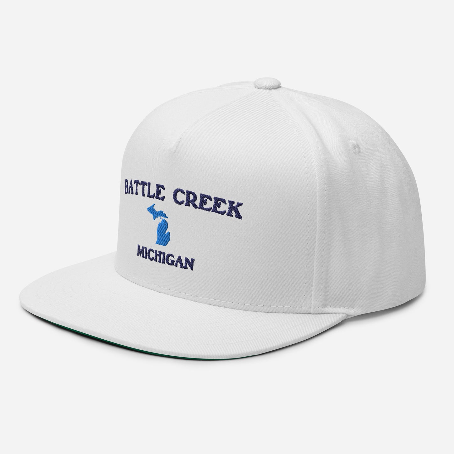 'Battle Creek Michigan' Flat Bill Snapback (w/ Michigan Outline)