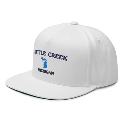 'Battle Creek Michigan' Flat Bill Snapback (w/ Michigan Outline)