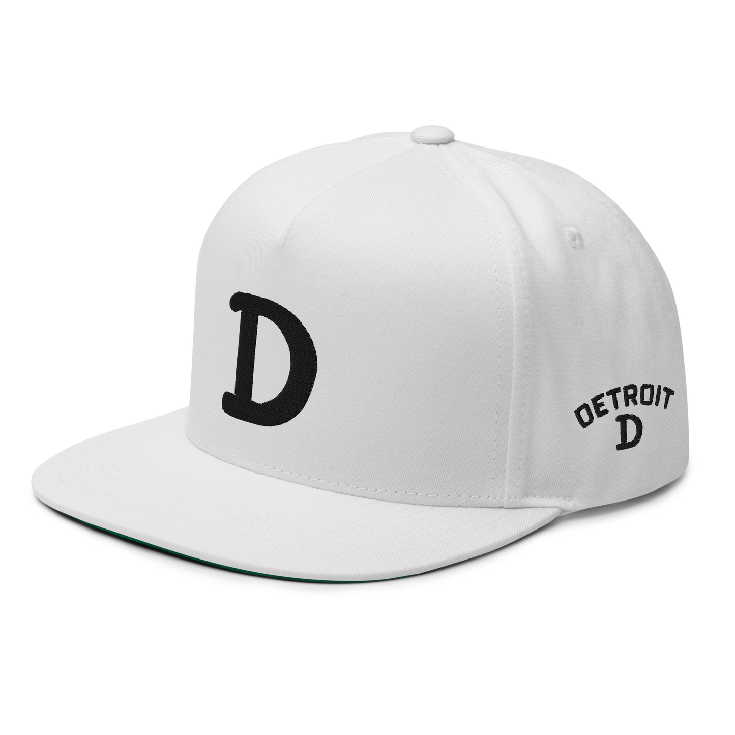 Detroit 'Old French D' Flat Bill Snapback (w/ Side Design)