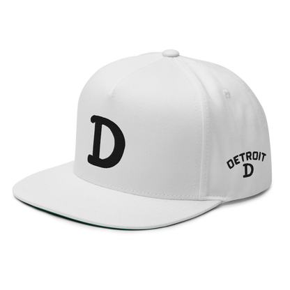 Detroit 'Old French D' Flat Bill Snapback (w/ Side Design)