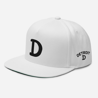 Detroit 'Old French D' Flat Bill Snapback (w/ Side Design)