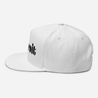 'Detroit' Flat Bill Snapback | White/Black Embridery