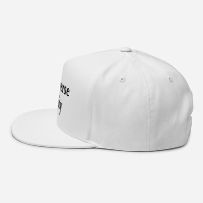 'Traverse City' Flat Bill Snapback | White/Black Embroidery