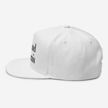 'Grand Marais' Flat Bill Snapback | White/Black Embroidery