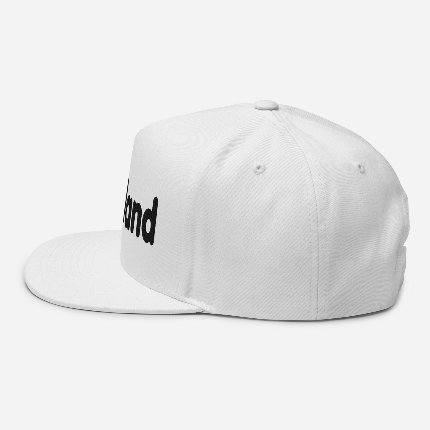 'Holland' Flat Bill Snapback | White/Black Embroidery