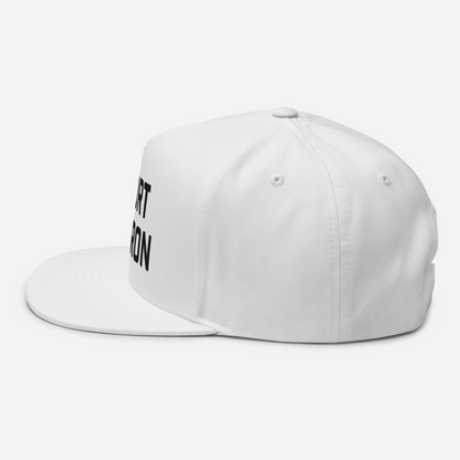 'Port Huron' Flat Bill Snapback | White/Black Embroidery