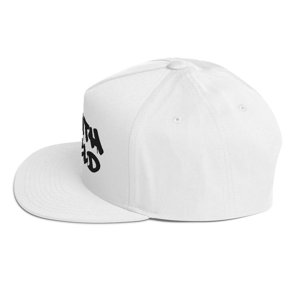 'Southfield' Flat Bill Snapback | White/Black Embroidery