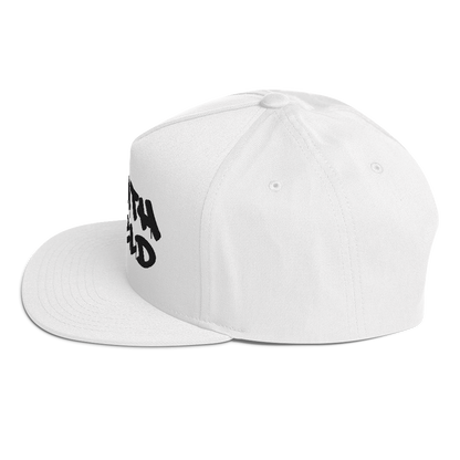 'Southfield' Flat Bill Snapback | White/Black Embroidery