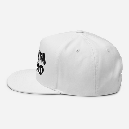 'Southfield' Flat Bill Snapback | White/Black Embroidery