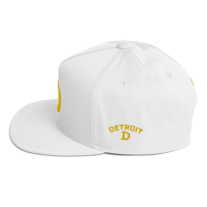 Detroit 'Old French D' Flat Bill Snapback (w/ Side Design) | Gold Embroidery