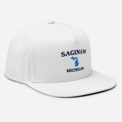 'Saginaw Michigan' Flat Bill Snapback (w/ Michigan Outline)