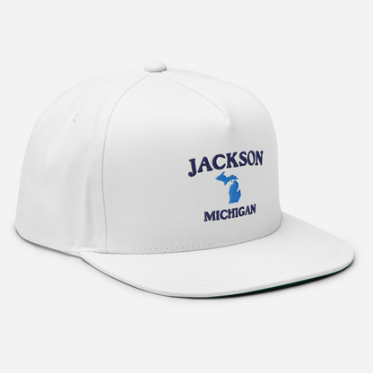 'Jackson Michigan' Flat Bill Snapback (w/ Michigan Outline)