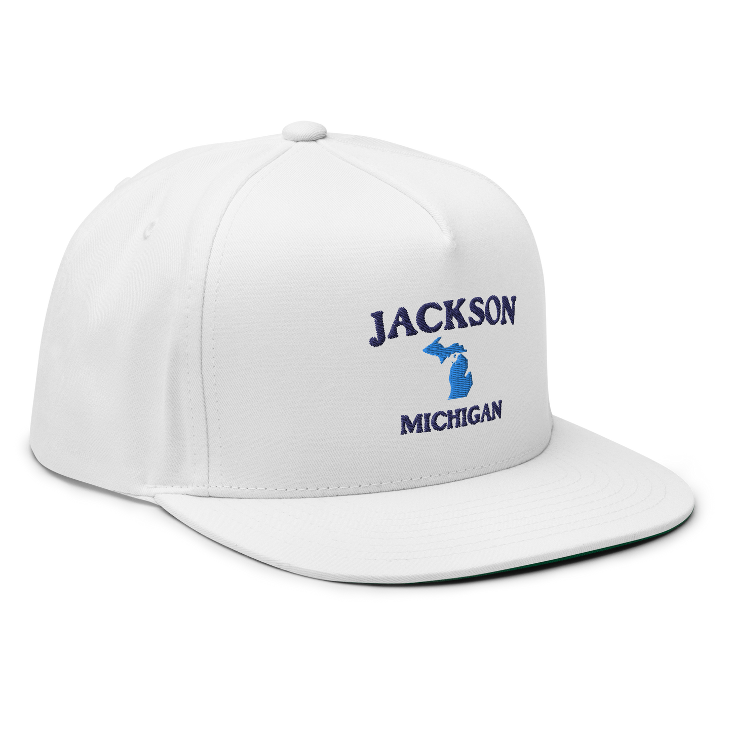 'Jackson Michigan' Flat Bill Snapback (w/ Michigan Outline)