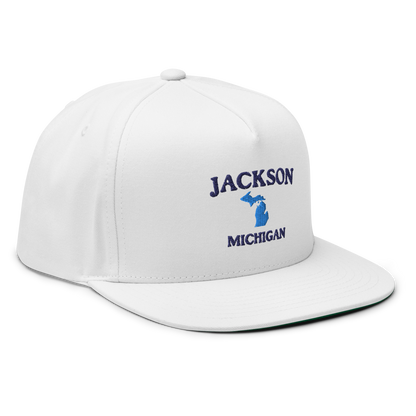 'Jackson Michigan' Flat Bill Snapback (w/ Michigan Outline)