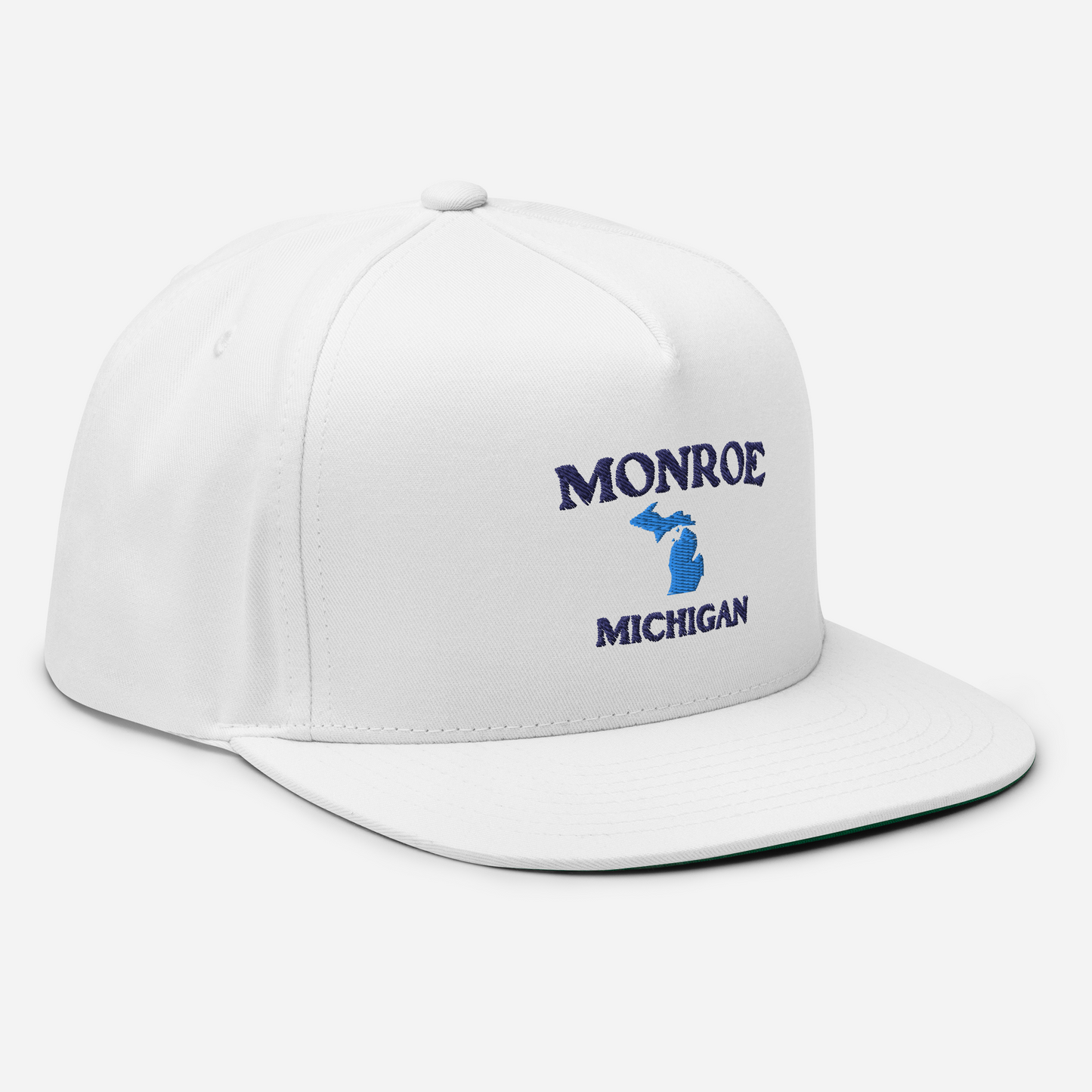 'Monroe Michigan' Flat Bill Snapback (w/ Michigan Outline)