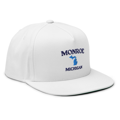 'Monroe Michigan' Flat Bill Snapback (w/ Michigan Outline)