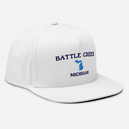 'Battle Creek Michigan' Flat Bill Snapback (w/ Michigan Outline)