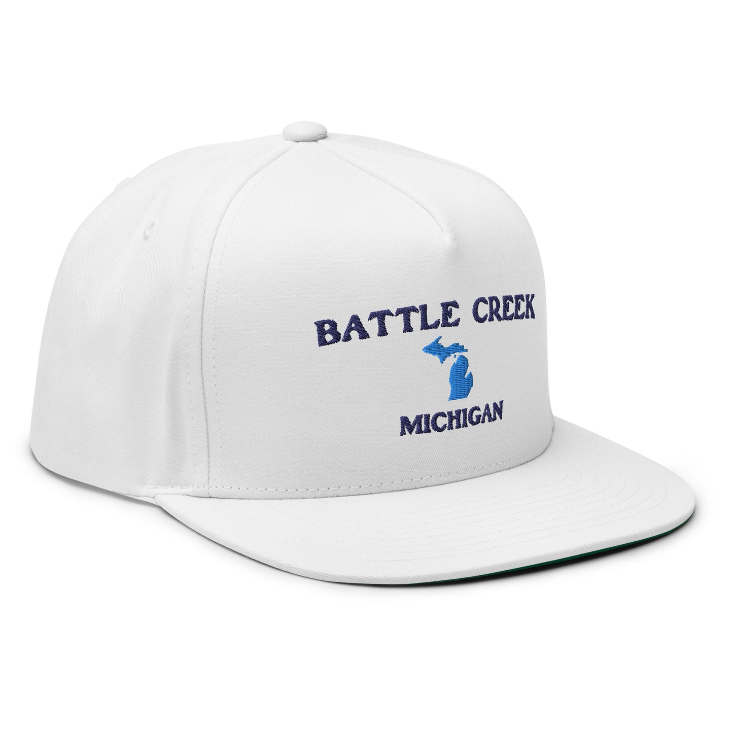 'Battle Creek Michigan' Flat Bill Snapback (w/ Michigan Outline)