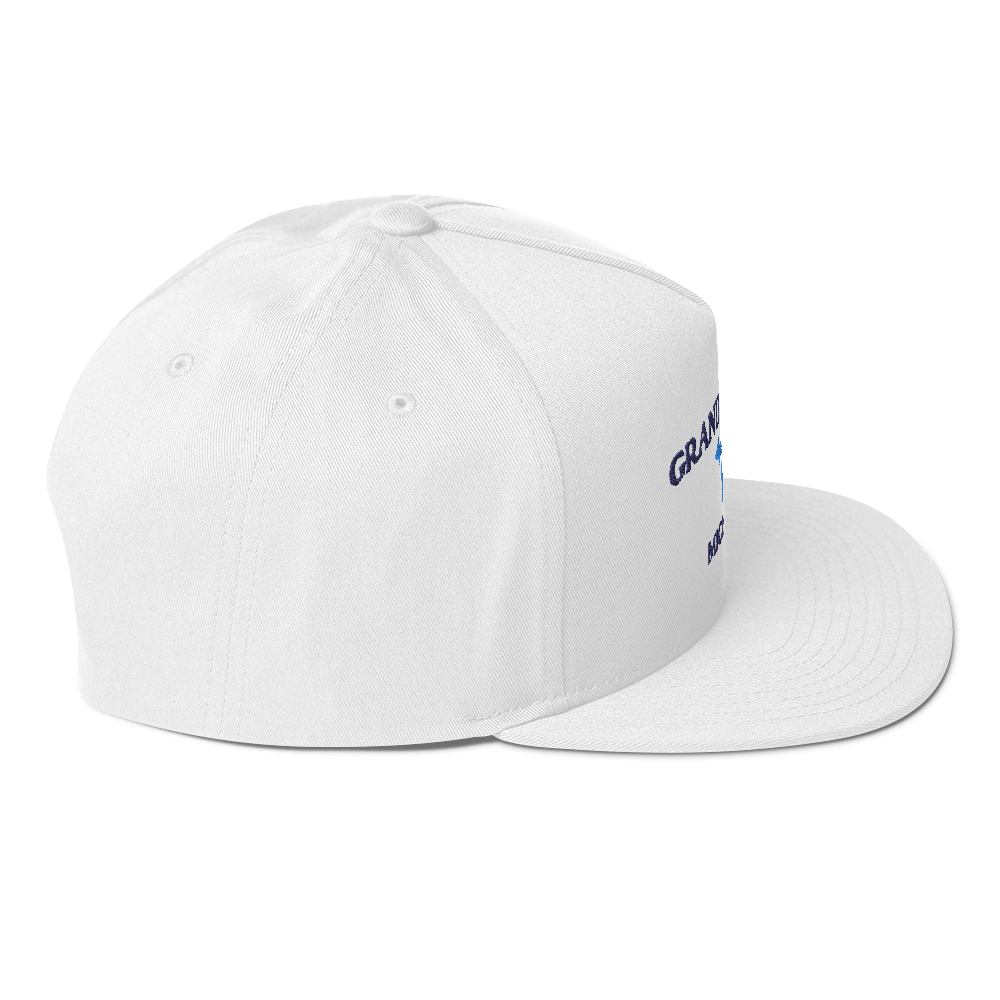 'Grand Marais Michigan' Flat Bill Snapback (w/ Michigan Outline)