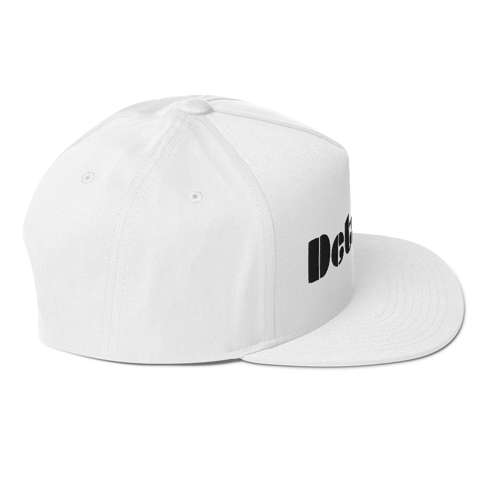 'Detroit' Flat Bill Snapback | White/Black Embridery