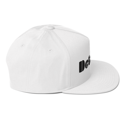 'Detroit' Flat Bill Snapback | White/Black Embridery