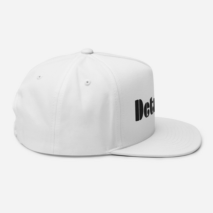 'Detroit' Flat Bill Snapback | White/Black Embridery